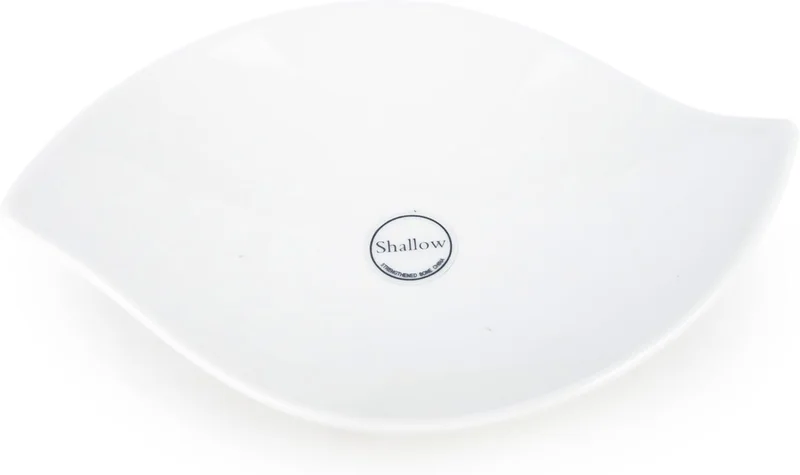 Shallow Shallow Porcelain Ceramic Serving Bowl - 12x10x4.7cm, White